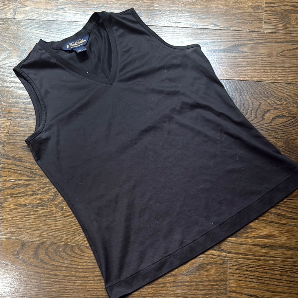 Brooks Brothers Black Fitted Sleeveless Tank Top